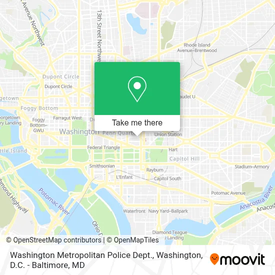 Washington Metropolitan Police Dept. map