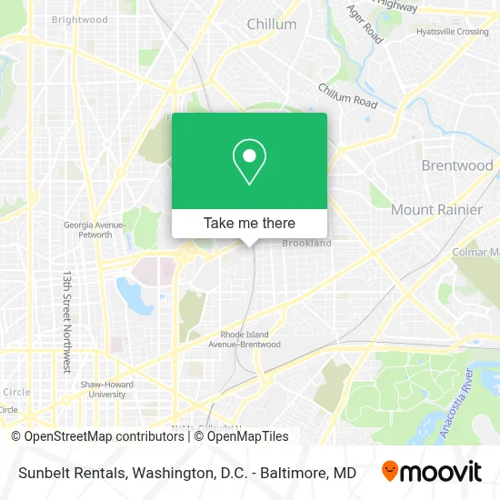 Sunbelt Rentals map