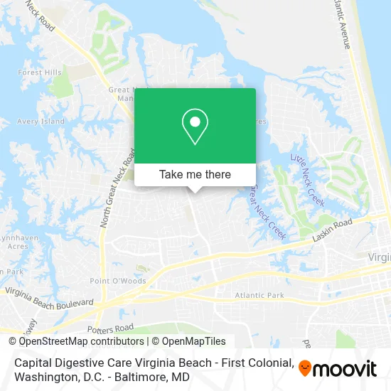 Capital Digestive Care Virginia Beach - First Colonial map