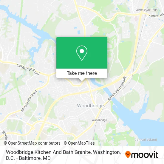 Woodbridge Kitchen And Bath Granite map