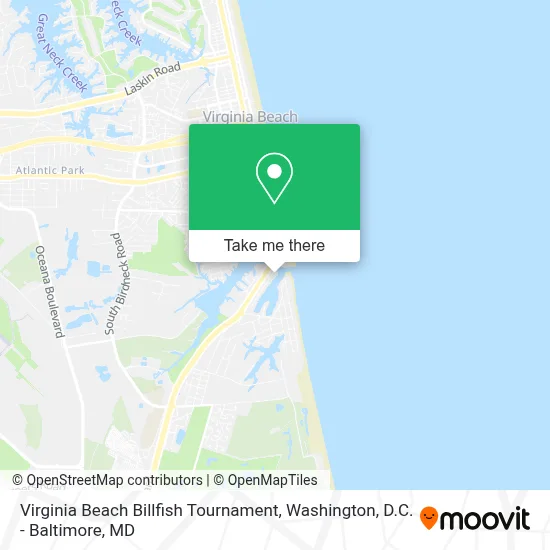 Virginia Beach Billfish Tournament map