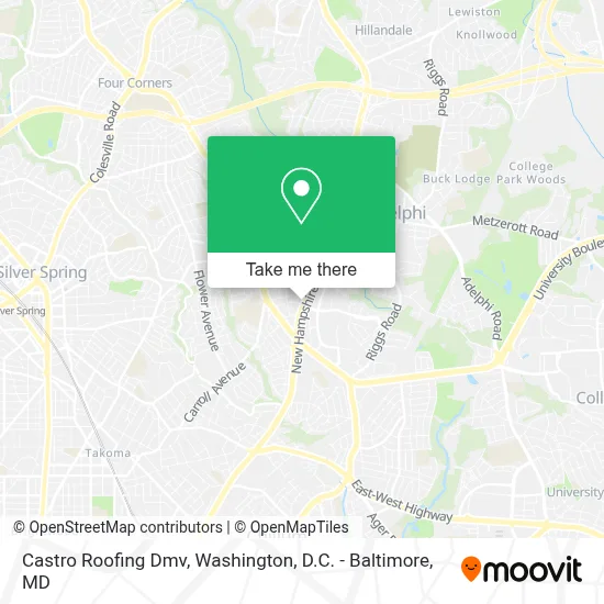 Castro Roofing Dmv map
