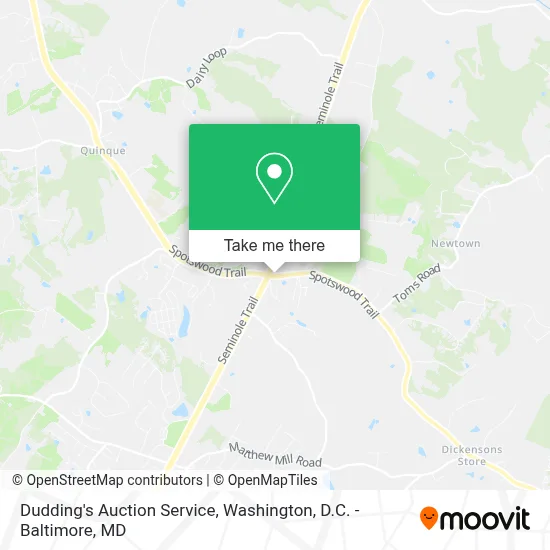Dudding's Auction Service map
