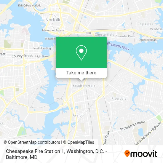 Chesapeake Fire Station 1 map
