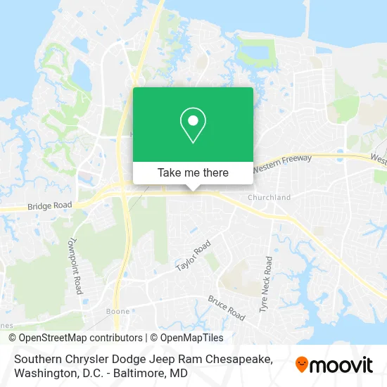 Southern Chrysler Dodge Jeep Ram Chesapeake map