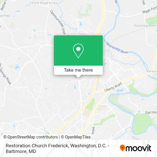 Restoration Church Frederick map