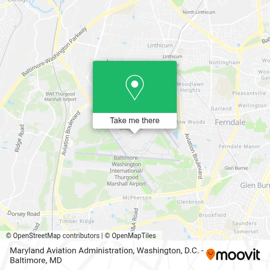 Maryland Aviation Administration map