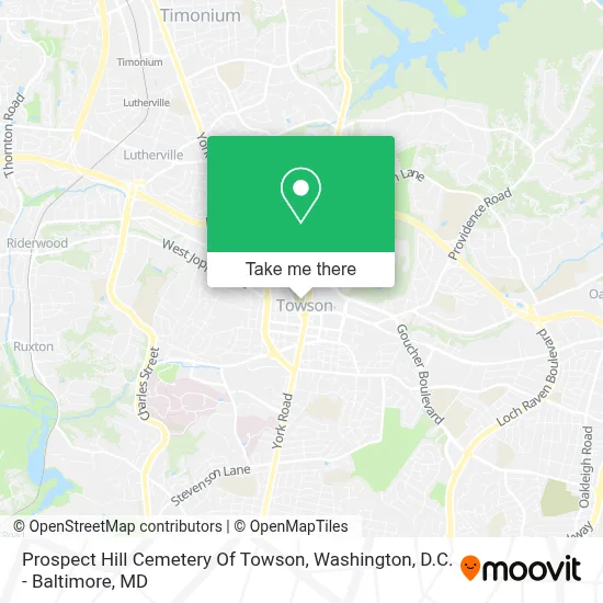 Prospect Hill Cemetery Of Towson map