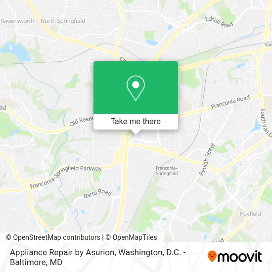 Appliance Repair by Asurion map