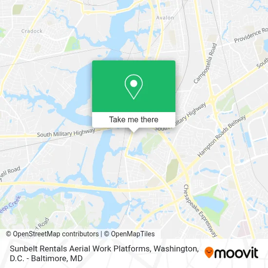 Sunbelt Rentals Aerial Work Platforms map