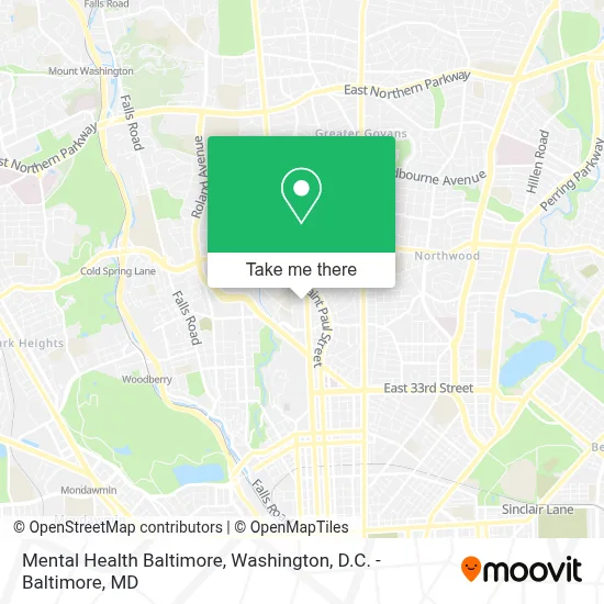 Mental Health Baltimore map