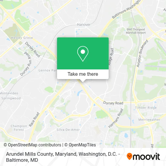 Arundel Mills County, Maryland map