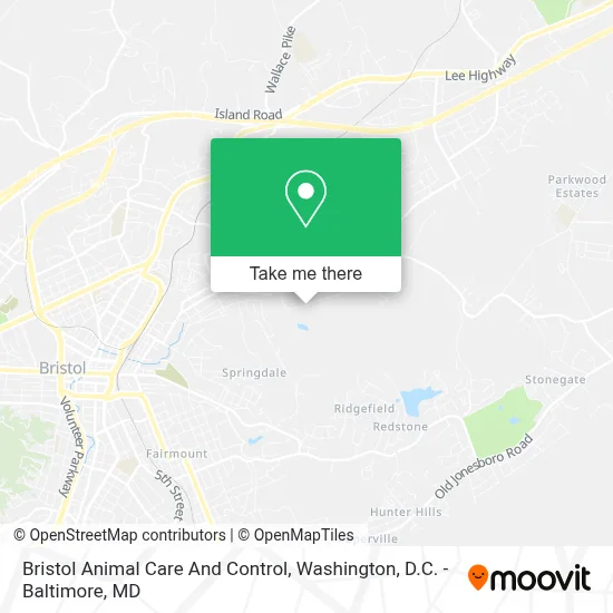 Bristol Animal Care And Control map