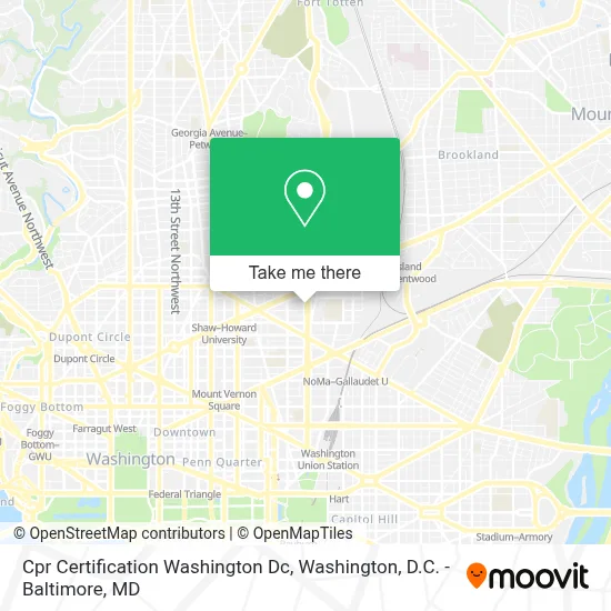 Cpr Certification Washington Dc map