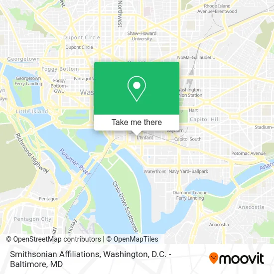 Smithsonian Affiliations map