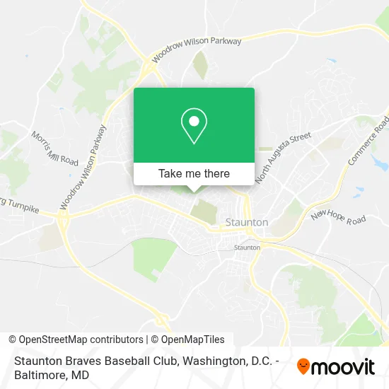 Staunton Braves Baseball Club map