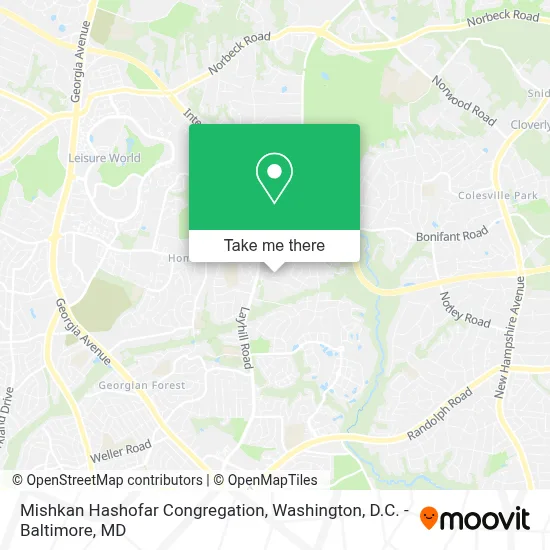 Mishkan Hashofar Congregation map