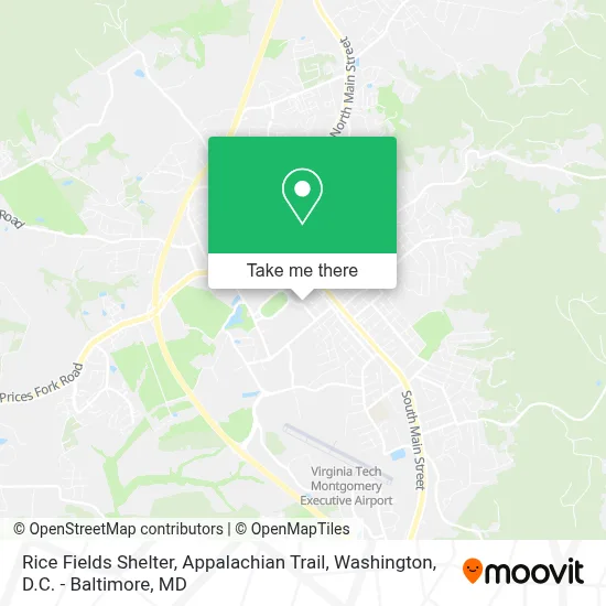 Rice Fields Shelter, Appalachian Trail map