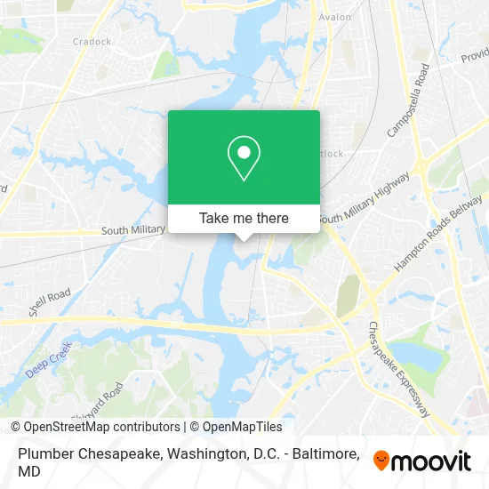 Plumber Chesapeake map