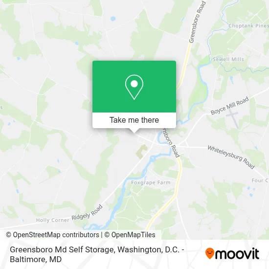 Greensboro Md Self Storage map