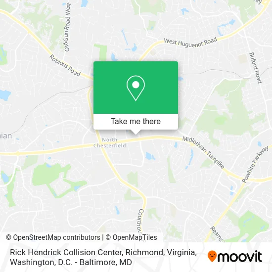 Rick Hendrick Collision Center, Richmond, Virginia map