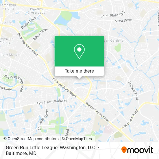 Green Run Little League map