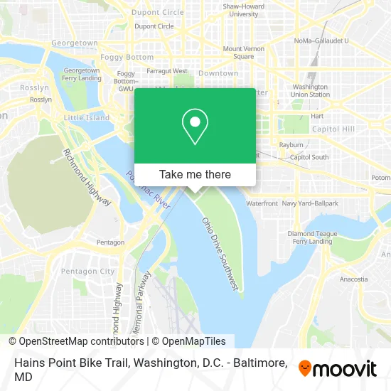 Hains Point Bike Trail map