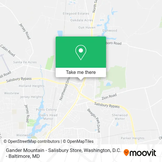 Gander Mountain - Salisbury Store map