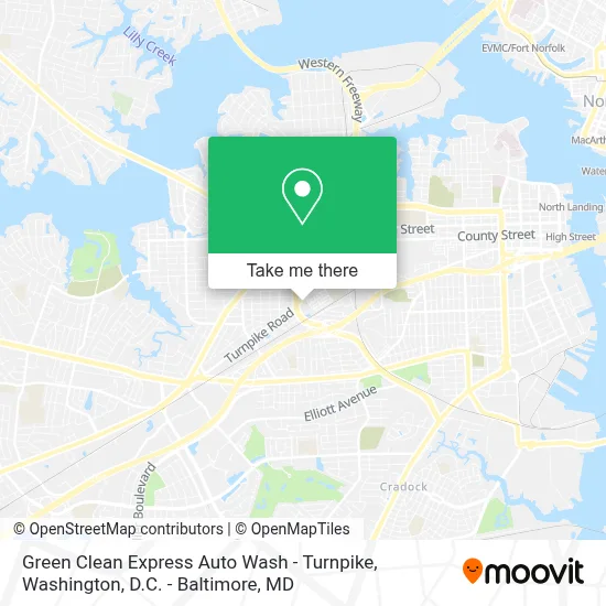 Green Clean Express Auto Wash - Turnpike map