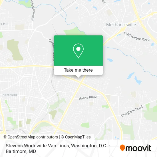 Stevens Worldwide Van Lines map