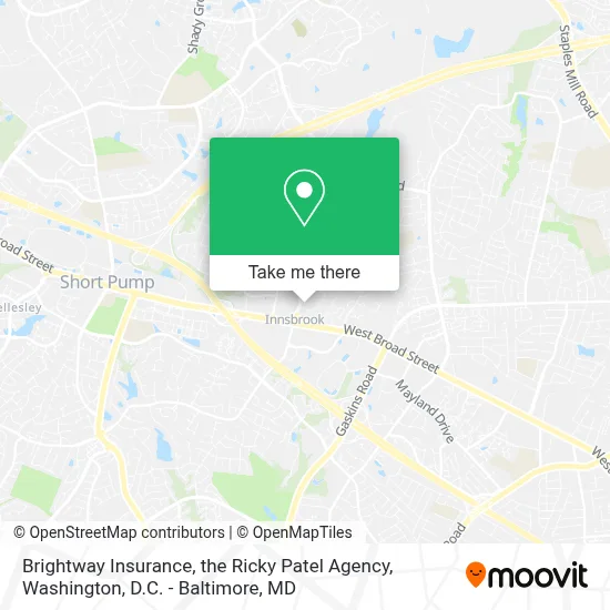 Brightway Insurance, the Ricky Patel Agency map