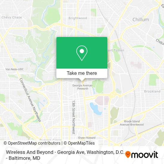 Wireless And Beyond - Georgia Ave map