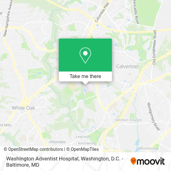 Washington Adventist Hospital map