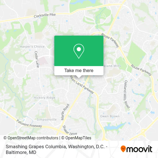 Smashing Grapes Columbia map