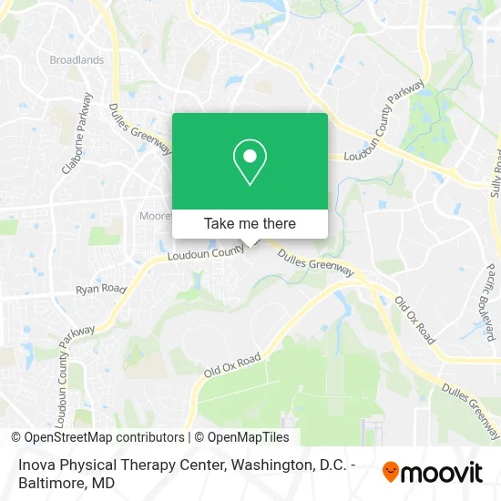 Inova Physical Therapy Center map