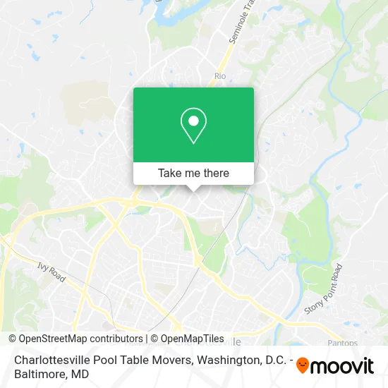 Charlottesville Pool Table Movers map