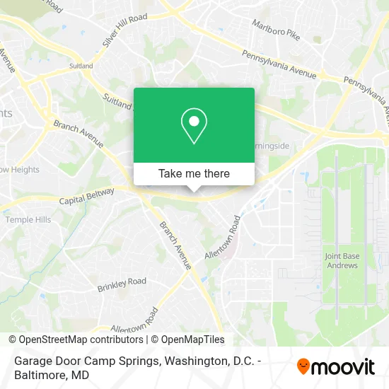 Garage Door Camp Springs map