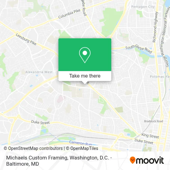 Michaels Custom Framing map