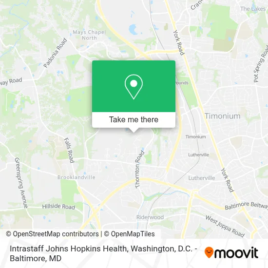 Intrastaff Johns Hopkins Health map