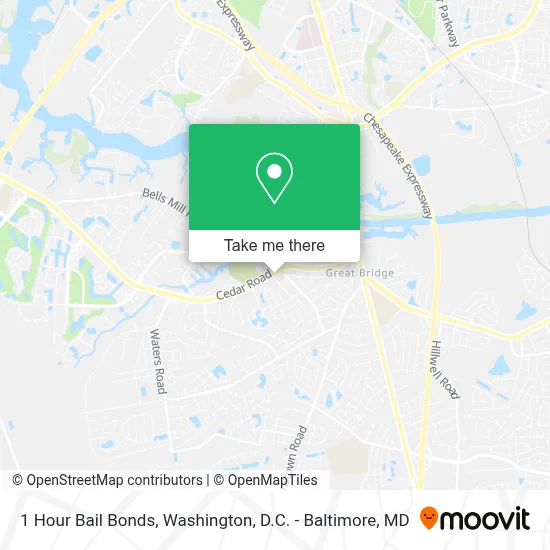 1 Hour Bail Bonds map