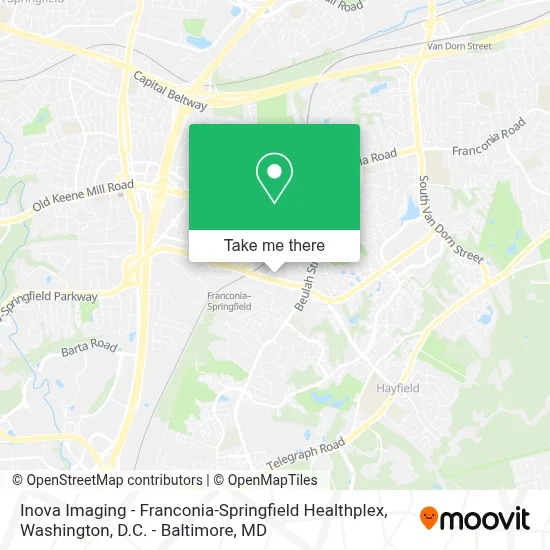 Inova Imaging - Franconia-Springfield Healthplex map