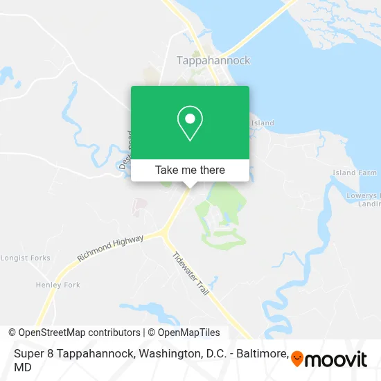 Super 8 Tappahannock map