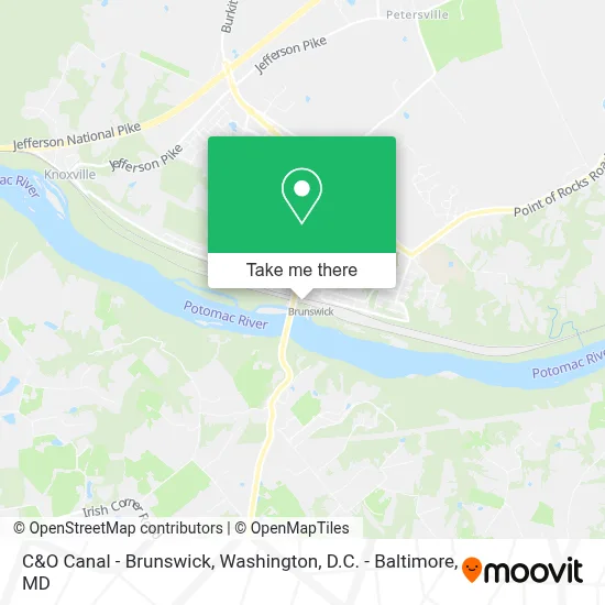 C&O Canal - Brunswick map
