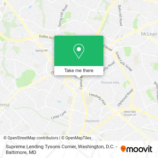 Supreme Lending Tysons Corner map