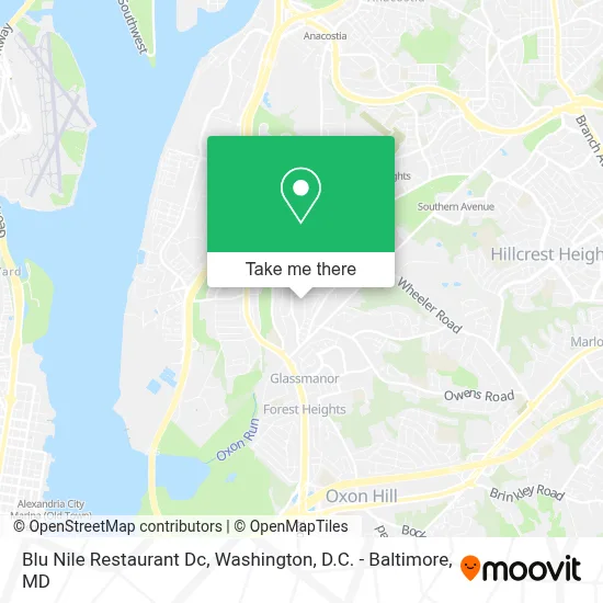 Blu Nile Restaurant Dc map
