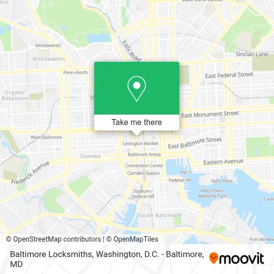 Baltimore Locksmiths map