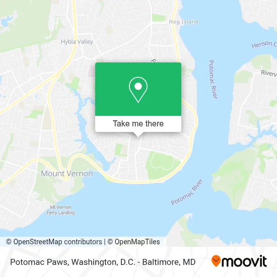 Potomac Paws map