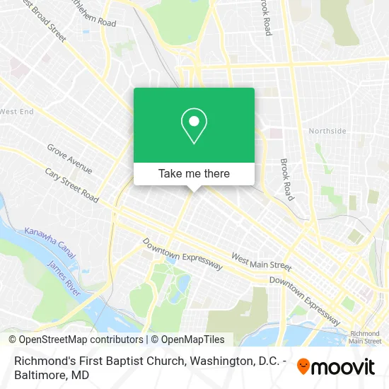 Richmond's First Baptist Church map