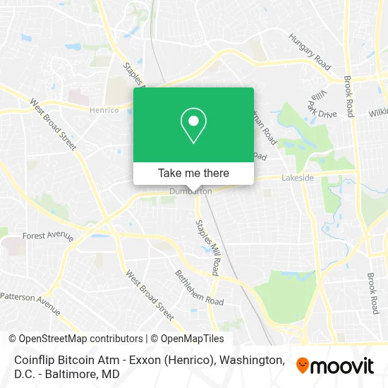 Coinflip Bitcoin Atm - Exxon (Henrico) map
