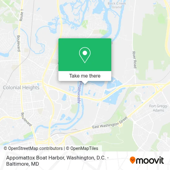 Appomattox Boat Harbor map